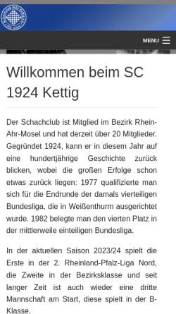 Vorschau der mobilen Webseite www.sckettig.de, Schachclub 1924 Kettig e.V.