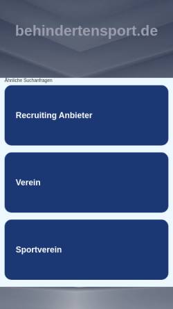 Vorschau der mobilen Webseite www.behindertensport.de, Behindertensport.de