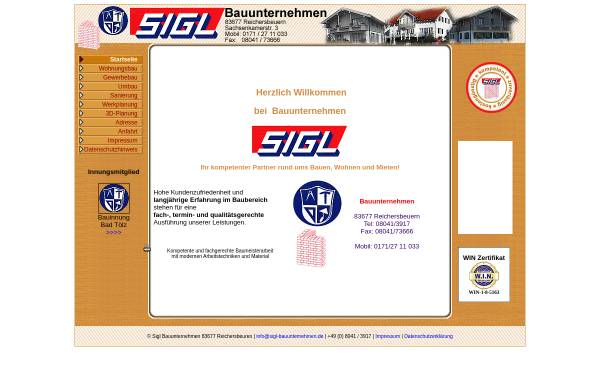Vorschau von www.sigl-bauunternehmen.de, Sigl Bauunternehmen