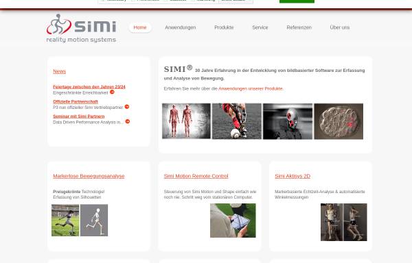 Vorschau von www.simi.com, Bewegungsanalyse für Sportwissenschaft und Sportmedizin