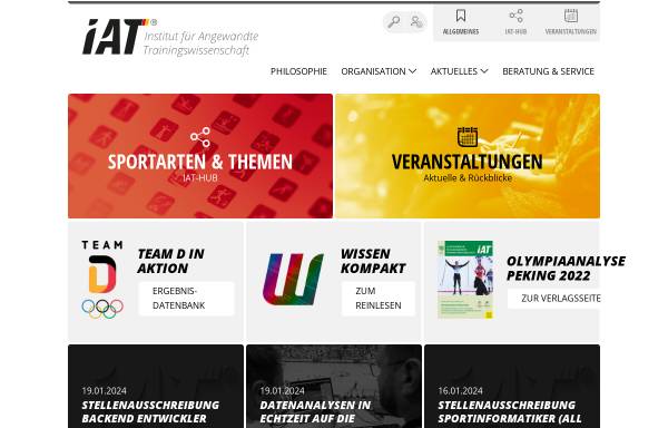 Vorschau von www.iat.uni-leipzig.de, Sponet -Sportwissenschaft im Internet