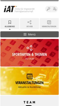 Vorschau der mobilen Webseite www.iat.uni-leipzig.de, Sponet -Sportwissenschaft im Internet