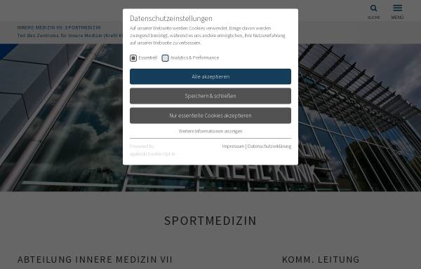 Vorschau von www.klinikum.uni-heidelberg.de, Sportmedizin Uniklinik Heidelberg