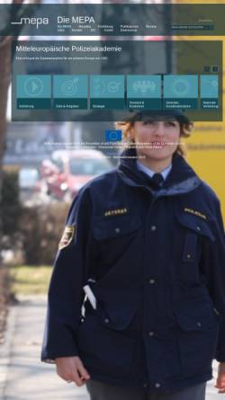 Vorschau der mobilen Webseite www.mepa.net, MEPA Mitteleuropäische Polizeiakademie
