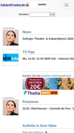 Vorschau der mobilen Webseite www.kabarett-news.de, kabarett-news.de