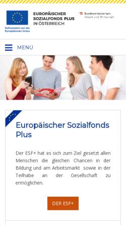 Vorschau der mobilen Webseite www.esf.at, Europäischer Sozialfonds