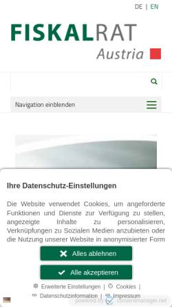 Vorschau der mobilen Webseite www.staatsschuldenausschuss.at, Österreichischer Staatsschuldenausschuss