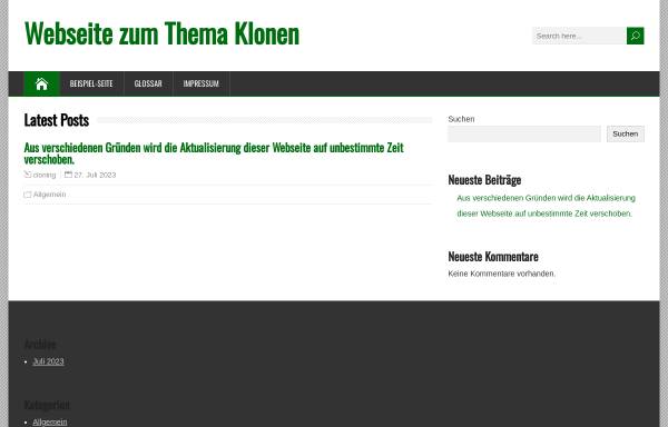 Vorschau von cloning.ch, Webseite zum Thema Klonen