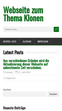 Vorschau der mobilen Webseite cloning.ch, Webseite zum Thema Klonen