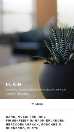 Vorschau der mobilen Webseite www.tanzband-flair.de, Flair