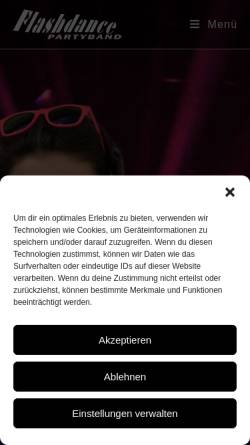 Vorschau der mobilen Webseite www.partyband-livemusik.de, Flashdance