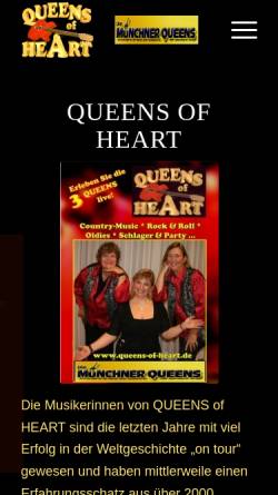 Vorschau der mobilen Webseite queens-of-heart.de, Queens of Heart