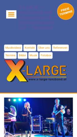 Vorschau der mobilen Webseite www.x-large-tanzband.at, X-Large
