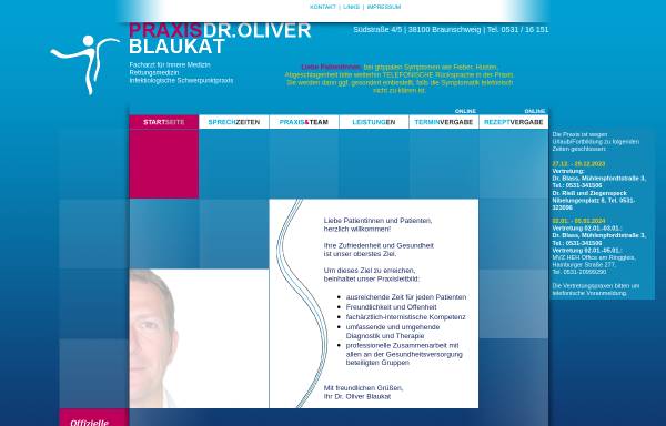 Vorschau von www.praxis-blaukat.de, Blaukat, Dr. Oliver Blaukat