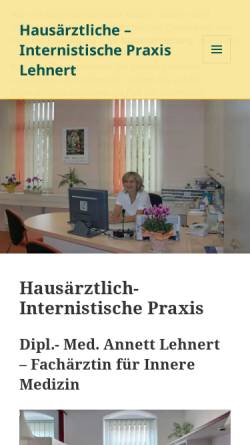 Vorschau der mobilen Webseite www.hausarztpraxis-lehnert.de, Dipl.-Med. Lehnert