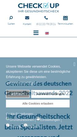 Vorschau der mobilen Webseite gesundheitscheck.de, Internistische Naturheilkundliche Praxisklinik für Diagnostik