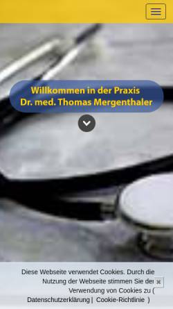 Vorschau der mobilen Webseite praxis-mergenthaler.de, Mergenthaler, Dr. med. Thomas