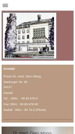 Vorschau der mobilen Webseite www.dr-gero-moog.de, Moog, Dr. med. Gero