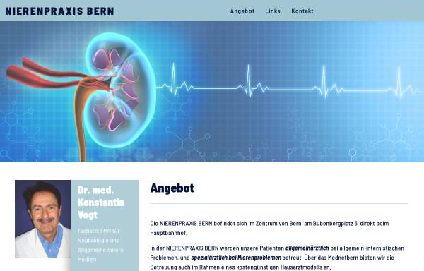 Vorschau von www.nierenpraxis-bern.ch, Nierenpraxis Bern Dr. med. Konstantin Vogt