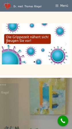 Vorschau der mobilen Webseite www.internist-maintal.de, Riegel, Dr. med. Thomas