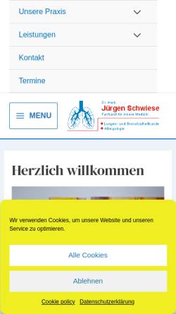 Vorschau der mobilen Webseite www.praxis-schwiese.de, Schwiese, Jürgen Dr.