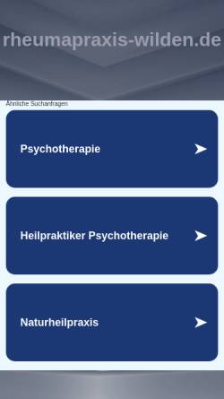 Vorschau der mobilen Webseite www.rheumapraxis-wilden.de, Wilden, Dr. med. Elke