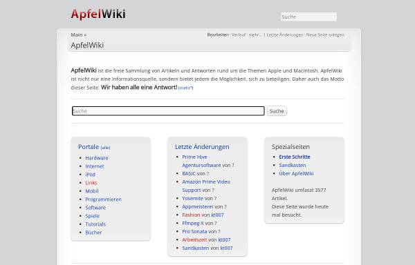 Vorschau von apfelwiki.de, ApfelWiki