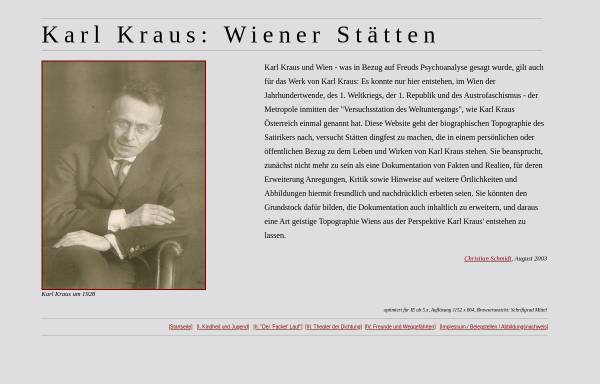Karl Kraus: Wiener Stätten