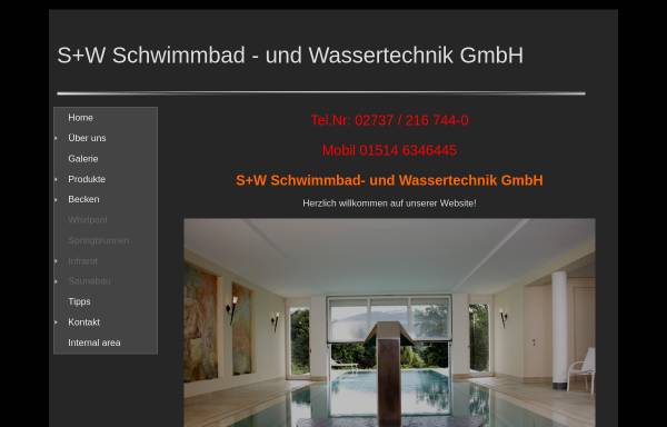 Vorschau von www.schwimmbadbau.co, S+W Schwimmbad- und Wassertechnik GmbH