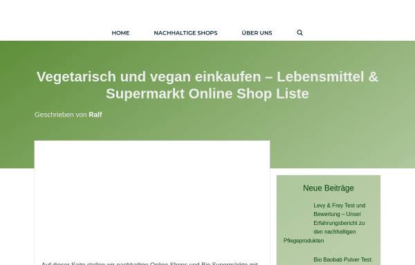 Vorschau von www.vegetarisch-einkaufen.de, Vegetarisch-einkaufen.de