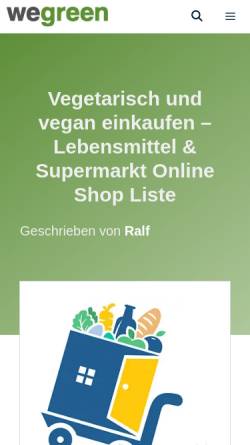 Vorschau der mobilen Webseite www.vegetarisch-einkaufen.de, Vegetarisch-einkaufen.de