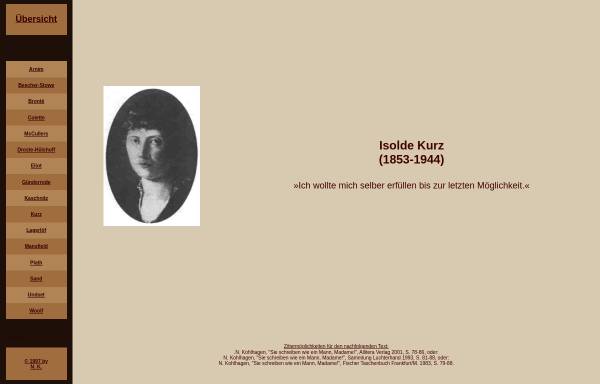 Vorschau von www.dichterinnen.de, Kurz, Isolde - Biografie