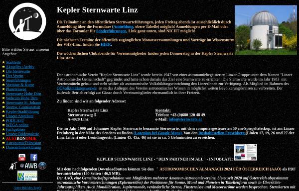 Vorschau von www.sternwarte.at, Linzer Astronomische Gemeinschaft (LAG)