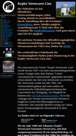 Vorschau der mobilen Webseite www.sternwarte.at, Linzer Astronomische Gemeinschaft (LAG)
