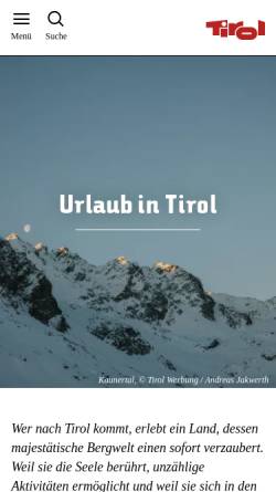 Vorschau der mobilen Webseite www.snowboard.tirol.at, Tirol on board