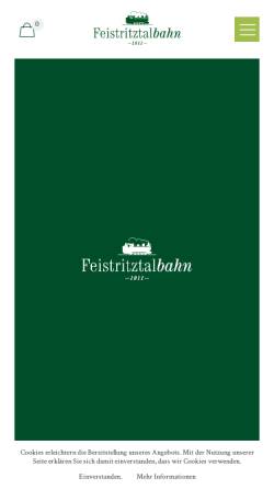 Vorschau der mobilen Webseite www.feistritztalbahn.at, Die Feistritztalbahn - Tourismusverband Weiz