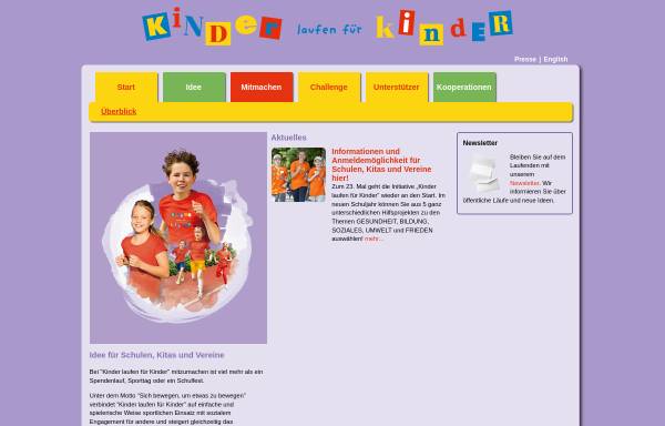 Vorschau von www.kinder-laufen-fuer-kinder.de, Kinder laufen für Kinder