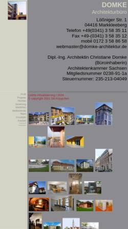 Vorschau der mobilen Webseite www.domke-architektur.de, Domke, Christiane