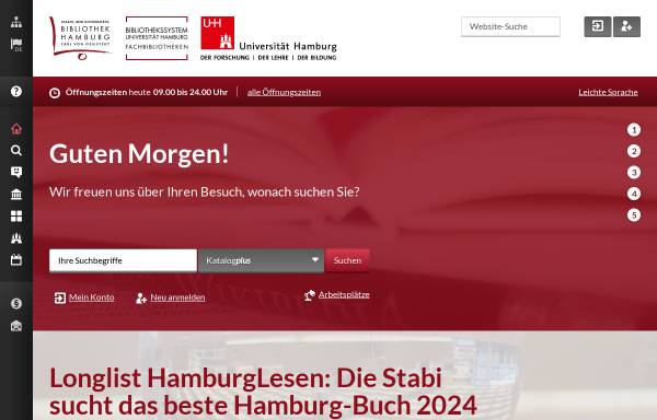Vorschau von www.sub.uni-hamburg.de, Staats- und Universitätsbibliothek