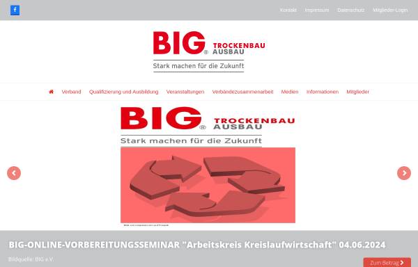 Vorschau von www.big-trockenbau.de, Bundesweite Interessengemeinschaft Trockenbau e.V.