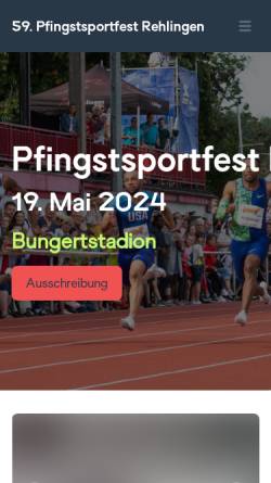 Vorschau der mobilen Webseite lcrehlingen.de, Internationales Leichtathletik Sportfest Rehlingen