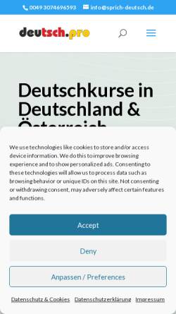 Vorschau der mobilen Webseite www.sprich-deutsch.de, Deutsch.pro