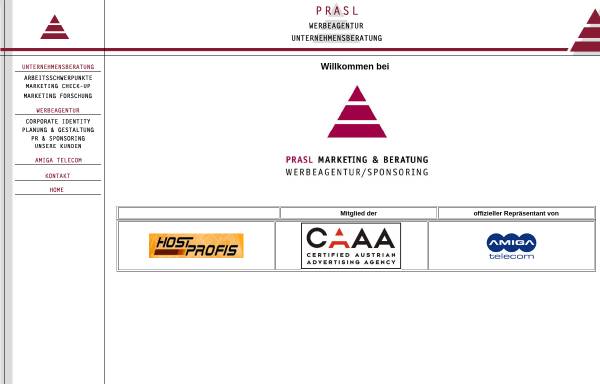 Vorschau von www.prasl.com, Prasl Marketing und Beratung