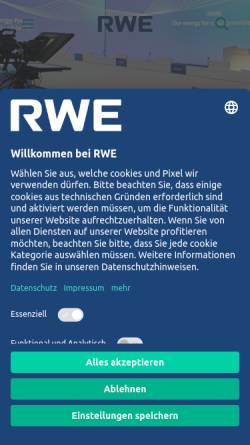 Vorschau der mobilen Webseite www.rwe.com, RWE AG
