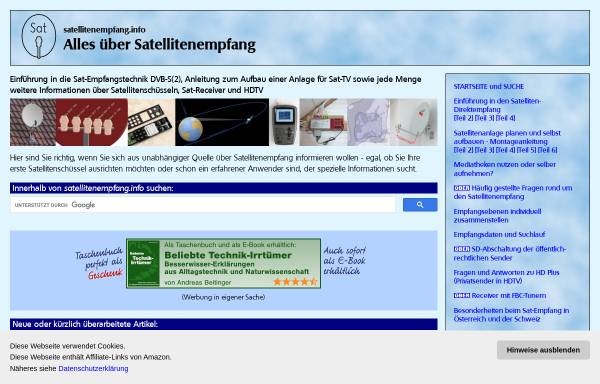 Vorschau von sat.beitinger.de, Satelliten-Direktempfang