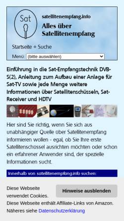 Vorschau der mobilen Webseite sat.beitinger.de, Satelliten-Direktempfang