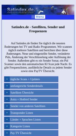 Vorschau der mobilen Webseite www.satindex.de, Satindex.de