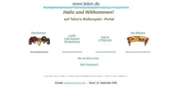 Vorschau von www.telon.de, Telon's Rollenspiel-Portal