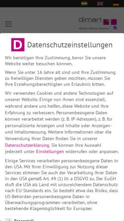 Vorschau der mobilen Webseite www.dimari.de, Dimari GmbH