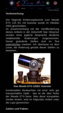 Vorschau der mobilen Webseite www.svenwienstein.de, Teleskope